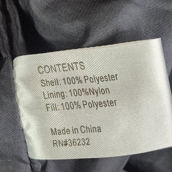 Womens Black Quilted Jacket By Gallery Full Zip Long Sleeve Zip Pockets Size L - Picture 7 of 11